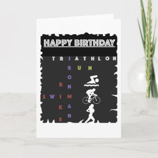 Happy Birthday Card for Triathlete Karte