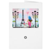 Happy Birthday Card Frau in Paris Eiffelturm (Hinten)