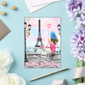 Happy Birthday Card Frau in Paris Eiffelturm Acryleinladungen (In Situ (Hochzeit))