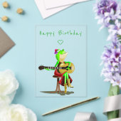 Happy Birthday Card Frog Gitarre spielen Funny Acryleinladungen (In Situ (Hochzeit))