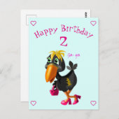 Happy Birthday Card - Funny Bird - Dein Alter / Ja Postkarte (Vorne/Hinten)