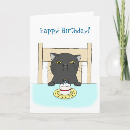Happy Birthday Card Funny Black Cat Geburtstagskar Karte