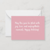 Happy Birthday Card "Funny Raccoon and Balloons" Mitteilungskarte (Rückseite)