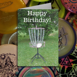 Happy Birthday Card für einen Disk Golfer Karte