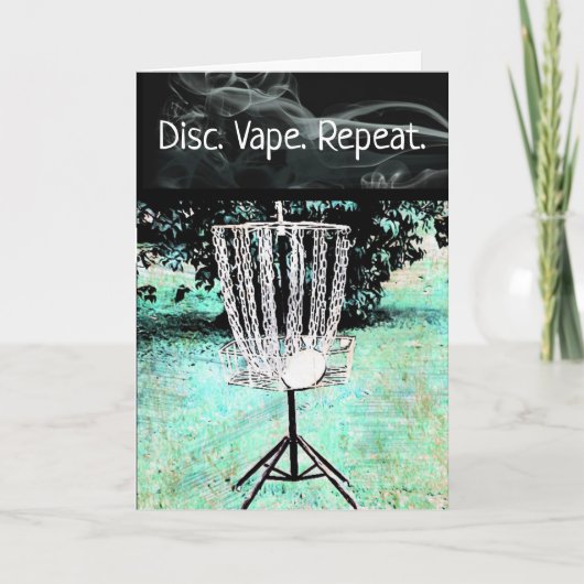 Happy Birthday Card für einen Disk Golfer und Vape Karte (Vorderseite)