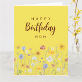Happy Birthday Card für Mama Karte (Gelbe Blume)