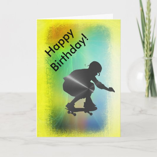 Happy Birthday Card für Skate Boarder Karte (Vorderseite)