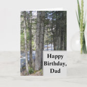 Happy Birthday Card für Vater. Wald mit Bach Karte (Vorderseite)