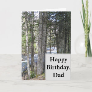 Happy Birthday Card für Vater. Wald mit Bach Karte