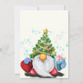 Happy Birthday Card Gnome mit Weihnachtsbaumhut (Rückseite)