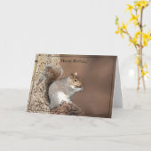 Happy Birthday Card Graues Eichhörnchen Karte (Gelbe Blume)
