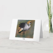 Happy Birthday Card Gray Crowned Crane Bird Karte (Rückseite)