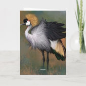 Happy Birthday Card Gray Crowned Crane Bird Karte (Rückseite)
