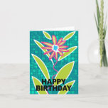 Happy Birthday Card Green Purple Flower Karte<br><div class="desc">Happy Birthday Card Green Purple Flower
You can add your own words on the cover and inside page.
 Illustration & Design by Poramit</div>