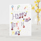 Happy Birthday Card - Handmade Kids' Zeichn! Karte (Gelbe Blume)