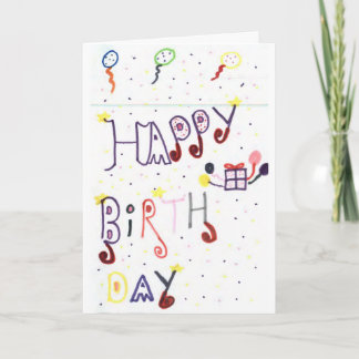 Happy Birthday Card - Handmade Kids' Zeichn! Karte