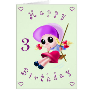 Happy Birthday Card Happy Girl - Personalisiert