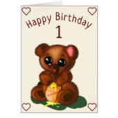 Happy Birthday Card Honey Bear - Add Year (Vorne)