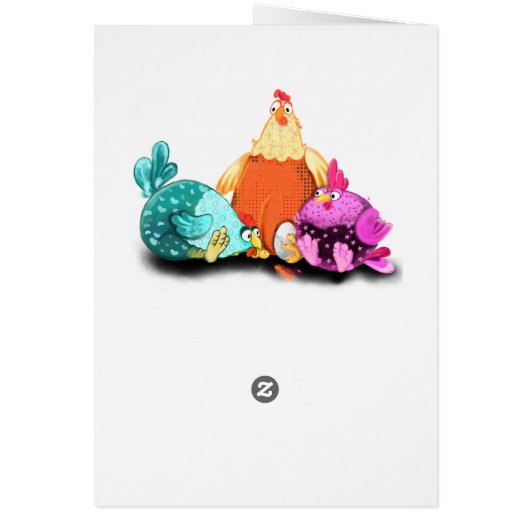 Happy Birthday Card Hühner Wartend Eierschlaf (Hinten)