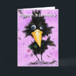 Happy Birthday Card in Liebe Crow - Funny Karte<br><div class="desc">Geburtstag glücklich - In Liebe Crow MIGNED Painting - Fügen Sie Ihren Text / Name / Bild</div>