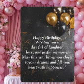 Happy Birthday Card - Joyful Wishes, Balloons & C Einladung