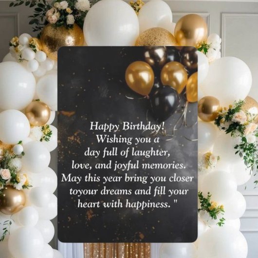 Happy Birthday Card - Joyful Wishes, Balloons & C Einladung