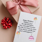 Happy Birthday Card - Joyful Wishings, Balloons &  Einladung