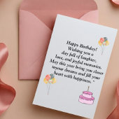 Happy Birthday Card - Joyful Wishings, Balloons &  Einladung