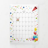 Happy Birthday Card Juli 2022 Kalender Dreimal Dreifach Gefaltete Karte (Cover)