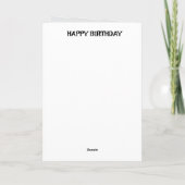 HAPPY BIRTHDAY CARD KARTE (Rückseite)