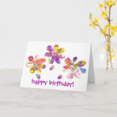 Happy Birthday Card Kinder Bright Pansy Blume Karte (Gelbe Blume)