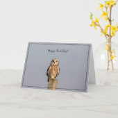 Happy Birthday Card kurze Eule Karte (Gelbe Blume)