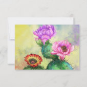 Happy Birthday Card Lila Pink Red Cactus Blume (Rückseite)