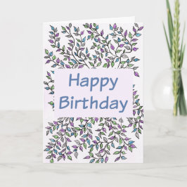 Happy Birthday Card Lila und Aquamariner Wein Karte