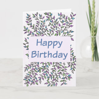 Happy Birthday Card Lila und Aquamariner Wein Karte