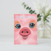 Happy Birthday Card - Little Baby Piglet Postkarte (Stehend Vorderseite)