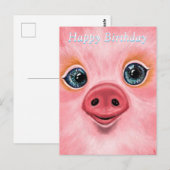 Happy Birthday Card - Little Baby Piglet Postkarte (Vorne/Hinten)
