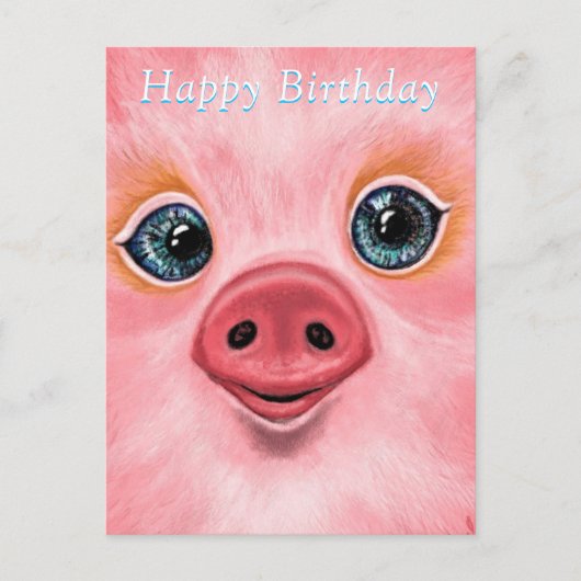 Happy Birthday Card - Little Baby Piglet Postkarte (Vorderseite)