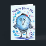 Happy Birthday Card Little Blue Bird Funny Karte<br><div class="desc">Little Bird Funny Geburtstagskarten - MIGNED Painting - Anpassbar</div>