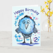 Happy Birthday Card Little Blue Bird Karte (Gelbe Blume)