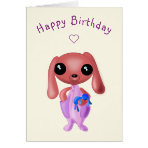 Happy Birthday Card Little Bunny Baby