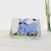 Happy Birthday Card Little Donkey und Daisy Karte (Vorderseite)