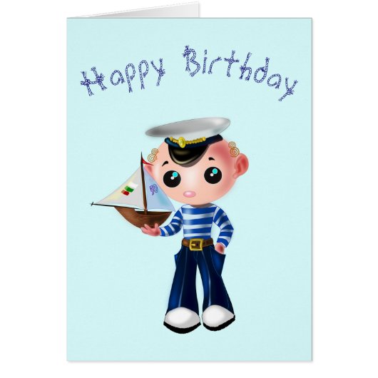 Happy Birthday Card Little Sailor Boy (Vorne)