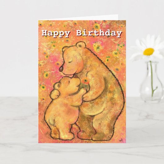 Happy Birthday Card Mama und Baby Bear Hug Karte (Kleine Pflanze)