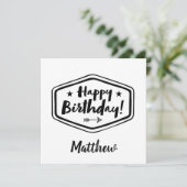 Happy Birthday Card - Men - Simple Modern Karte (Stehend Vorderseite)