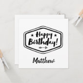 Happy Birthday Card - Men - Simple Modern Karte (Vorderseite/Rückseite Beispiel)