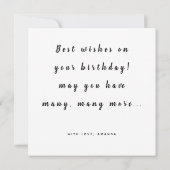 Happy Birthday Card - Men - Simple Modern Karte (Rückseite)