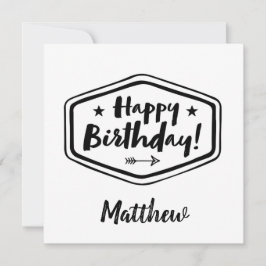 Happy Birthday Card - Men - Simple Modern Karte