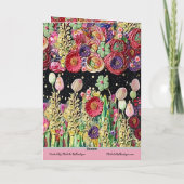 Happy Birthday Card mit Art Deko Kuchen und Ballon Karte (Rückseite)