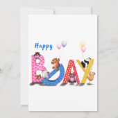 Happy Birthday Card mit Baby Bears Party (Rückseite)